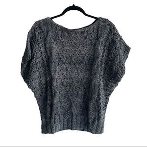SOLEY Hand Knitted Leather Woven Sweater Blue  O/S